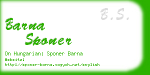 barna sponer business card